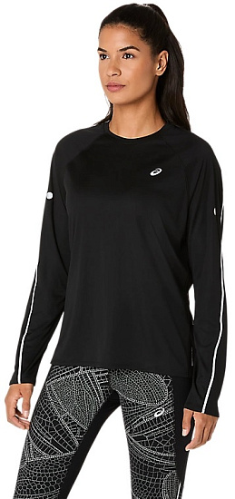 Лонгслив женский ASICS Road Lite-Show Top Performance Black - Фото 7 большая