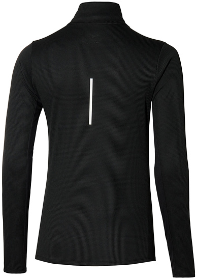 Лонгслив женский Mizuno Dryaeroflow Half Zip Black - Фото 2 большая