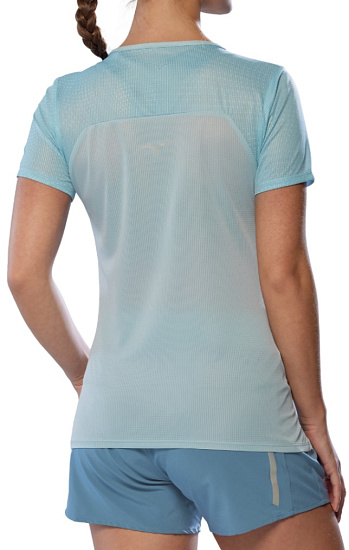 Футболка женская Mizuno DryAeroFlow Graphic Cloud Blue - Фото 3 большая