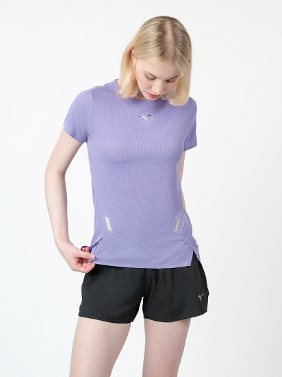 Футболка женская Mizuno Tech Light Paisley Purple - Фото 3 большая