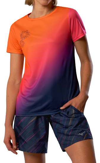 Футболка женская Mizuno Summer Pack Qd Yuuyake - Фото 3 большая