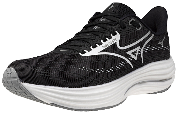 Кроссовки женские Mizuno Wave Rider 29 Black Sand/White/Black - Фото 3 большая