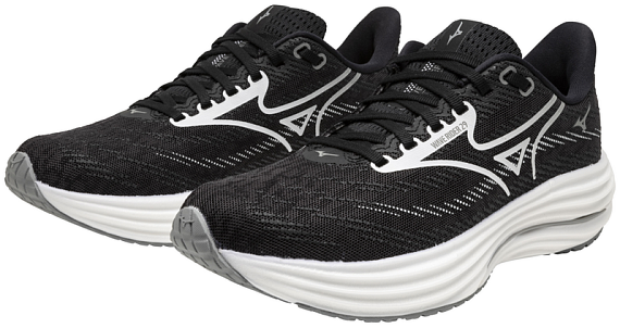Кроссовки женские Mizuno Wave Rider 29 Black Sand/White/Black - Фото 9 большая