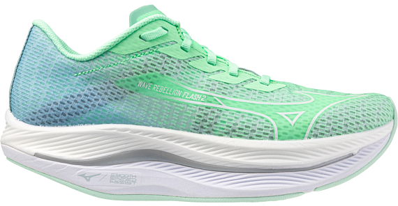 Кроссовки женские Mizuno Wave Rebellion Flash 2 Neo Mint/White/Ether - Фото 1 большая