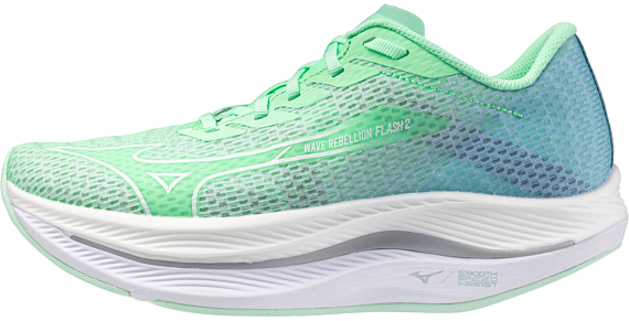 Кроссовки женские Mizuno Wave Rebellion Flash 2 Neo Mint/White/Ether - Фото 10 большая