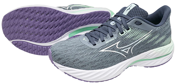 Кроссовки женские Mizuno Wave Inspire 21 Tradewinds/White/Neo Mint - Фото 8 большая