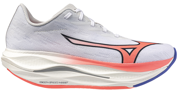 Кроссовки женские Mizuno Wave Rebellion Flash 3 White/Striking Coral/Iris Bloo - Фото 1 большая
