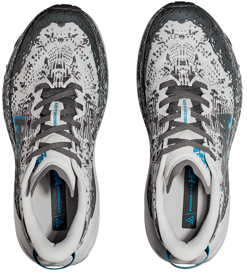 Кроссовки женские Hoka Speedgoat 6 Gtx Белый/Серый/Голубой - Фото 6 большая