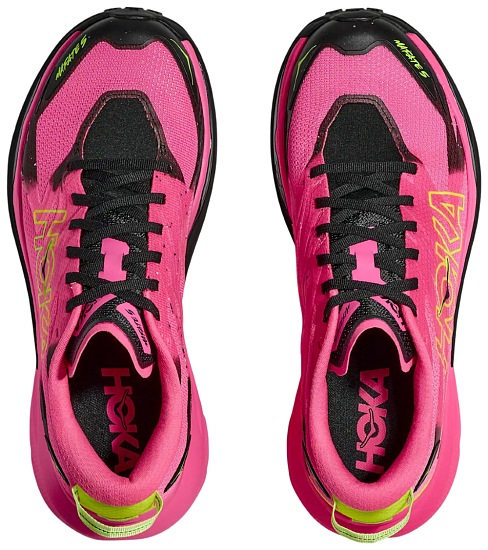 Кроссовки женские Hoka Mafate 5 Neon Rose/Black - Фото 2 большая
