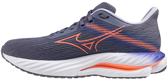 Кроссовки женские Mizuno Wave Inspire 21 Blue Granite/Striking Coral/Ir - Фото 3 большая