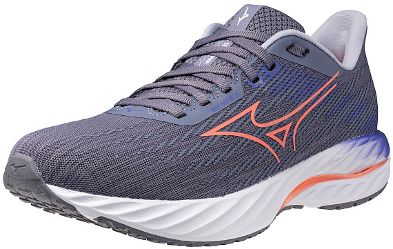 Кроссовки женские Mizuno Wave Inspire 21 Blue Granite/Striking Coral/Ir - Фото 4 большая