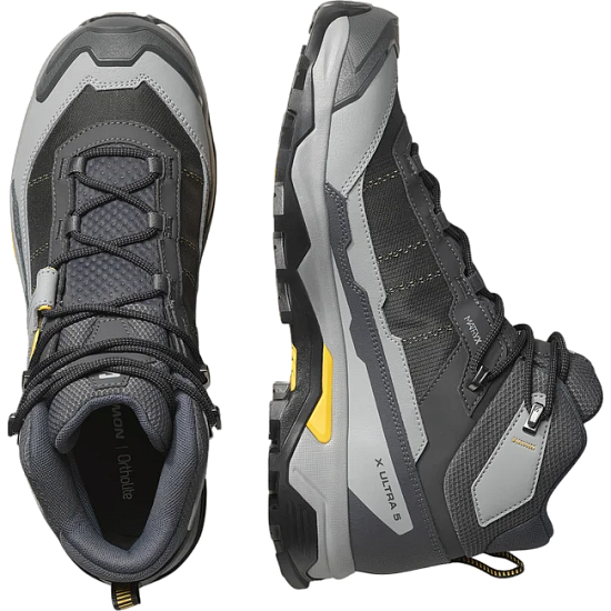 Кроссовки мужские Salomon X Ultra 5 Mid Gtx Asphalt/Monument/Spicy Mustard - Фото 3 большая
