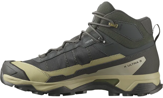 Кроссовки мужские Salomon X Ultra 5 Mid Gtx Peat/Gray Green/Blue Nights - Фото 2 большая