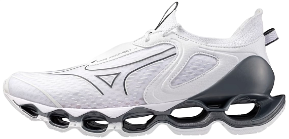 Кроссовки Mizuno Wave Prophecy 14 White/MIZGalaxySilver/HarbMist - Фото 3 большая