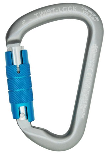 Карабин Kong Large Multiuse Twist Lock Grey/Cyan - Фото 1 большая