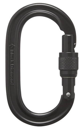 Карабин Black Diamond Oval Keylock Screwgate Black - Фото 1 большая