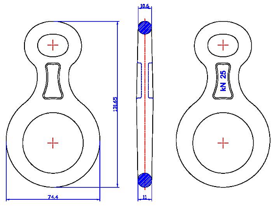 Восьмерка Vertical классическая малая алюминиевая - Фото 3 большая