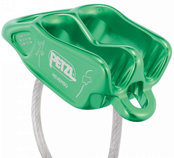 Страховочно-спусковое устройство Petzl Reverso Green - Фото 2 большая