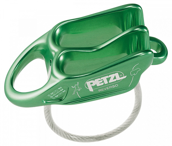 Страховочно-спусковое устройство Petzl Reverso Green - Фото 1 большая
