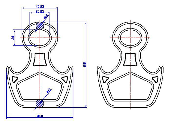 Восьмерка Vertical рогатая малая алюминиевая - Фото 5 большая