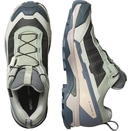 Кроссовки женские Salomon X Ultra 5 Gtx Seagrass/Turbulence/Tender Peach - Фото 3 большая