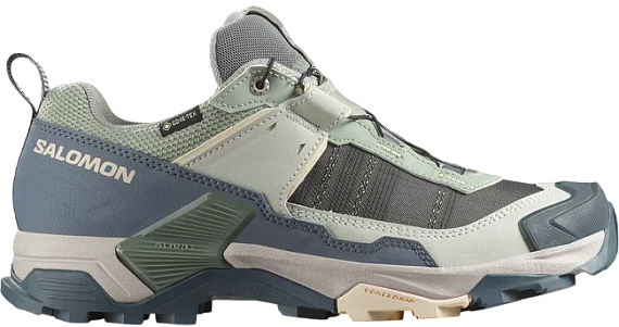 Кроссовки женские Salomon X Ultra 5 Gtx Seagrass/Turbulence/Tender Peach - Фото 1 большая