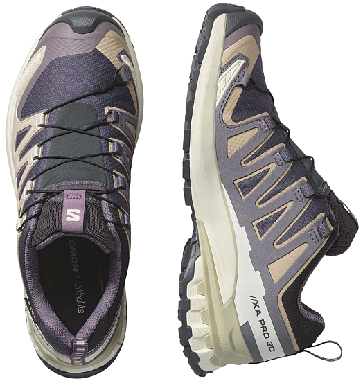 Кроссовки женские Salomon Xa Pro 3D V9 Gtx Nine Iron/Oxford Tan/Alfalfa - Фото 5 большая