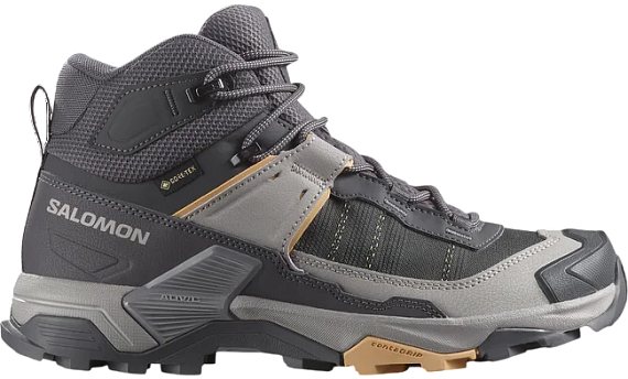 Кроссовки женские Salomon X Ultra 5 Mid Gtx Nine Iron/Gull/Soft Clay - Фото 1 большая