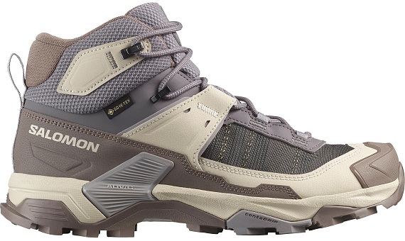 Кроссовки женские Salomon X Ultra 5 Mid Gtx Excalibur/Iron/Gull - Фото 1 большая