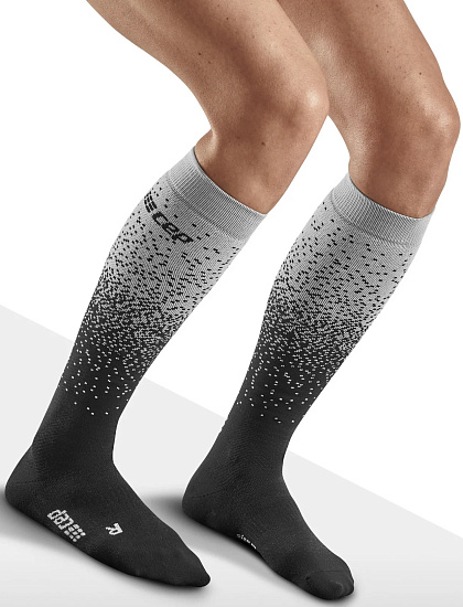 Носки женские CEP C283W Snowfall Black/Off White - Фото 3 большая