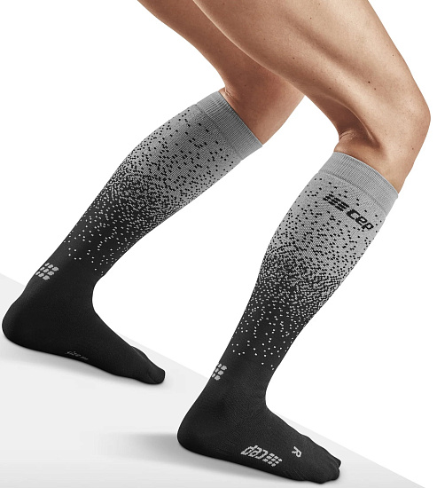 Носки женские CEP C283W Snowfall Black/Off White - Фото 4 большая