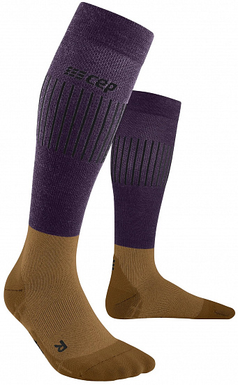 Носки мужские CEP C233M Ski Ultralight Compression Tall Purple/Brown - Фото 1 большая