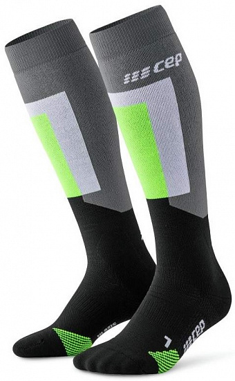 Носки мужские CEP C214M Thermo Skiing Tall V3 Grey/Black - Фото 1 большая