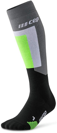 Носки мужские CEP C214M Thermo Skiing Tall V3 Grey/Black - Фото 2 большая
