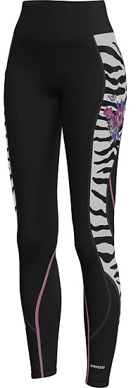 Тайтсы женские Crazy Idea Cute Light Black/Zebra - Фото 2 большая