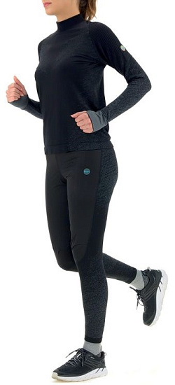 Тайтсы женские UYN Running Exceleration Wind Long Black/Cloud - Фото 6 большая