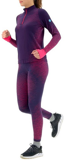 Тайтсы женские UYN Running Exceleration Long Plum/Pink Yarrow - Фото 7 большая