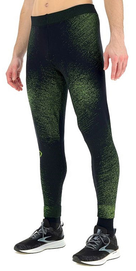Тайтсы мужские UYN Running Exceleration Long Black/Yellow Fluo - Фото 3 большая