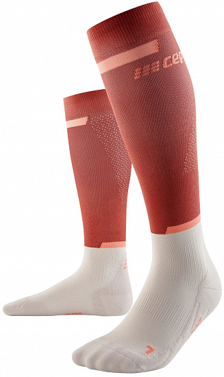 Носки женские CEP C124W The Run Compression Tall Red/Off White - Фото 1 большая