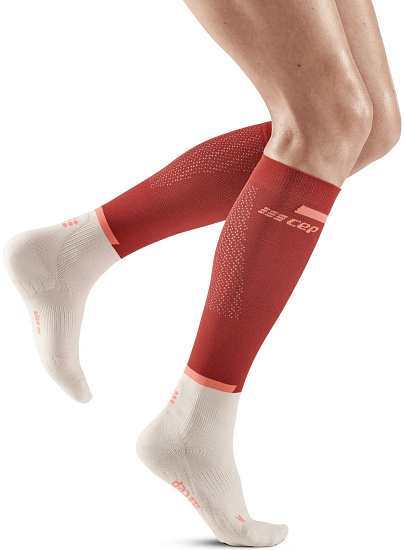 Носки женские CEP C124W The Run Compression Tall Red/Off White - Фото 4 большая