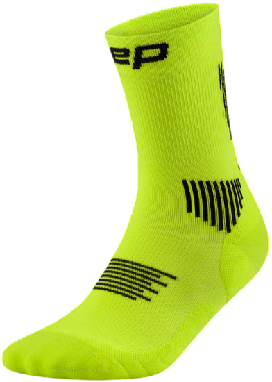 Носки женские CEP C105W Core Run Mid Cut 5.0 Lime/Black - Фото 1 большая