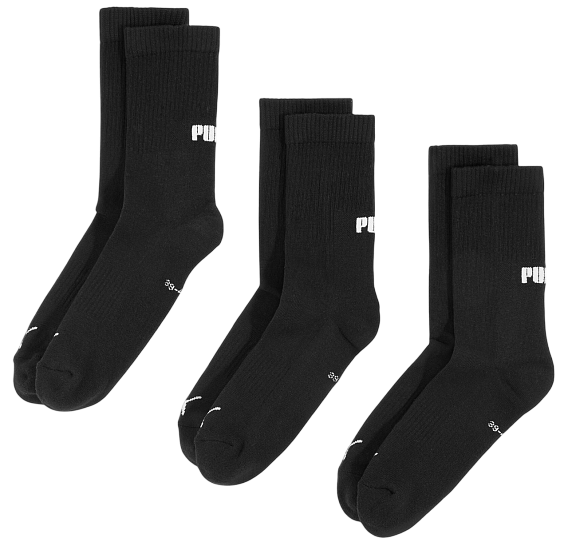 Носки Puma New Generation Cushioned Crew 3P Black - Фото 1 большая