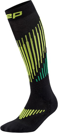 Носки мужские CEP C225M Core Run Merino Tall Compression Black/Lime - Фото 1 большая