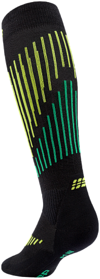 Носки мужские CEP C225M Core Run Merino Tall Compression Black/Lime - Фото 2 большая