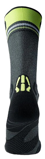 Носки мужские UYN Runner'S One Mid Grey Melange/Lime Green - Фото 4 большая