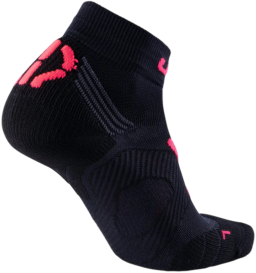 Носки женские UYN Run Super Fast Black/Coral Fluo - Фото 2 большая