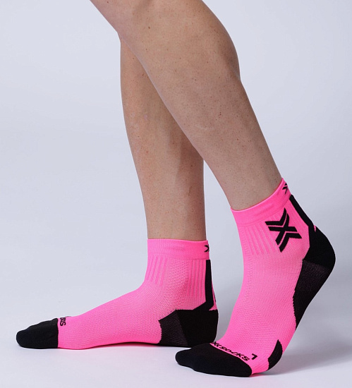 Носки X-Socks Run Discover Ankle Fluo Pink/X Black - Фото 2 большая