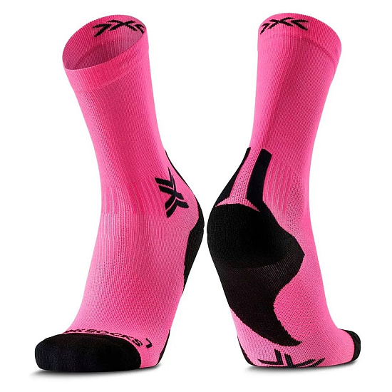 Носки X-Socks Run Discover Crew Fluo Pink/X Black - Фото 1 большая