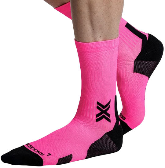 Носки X-Socks Run Discover Crew Fluo Pink/X Black - Фото 2 большая