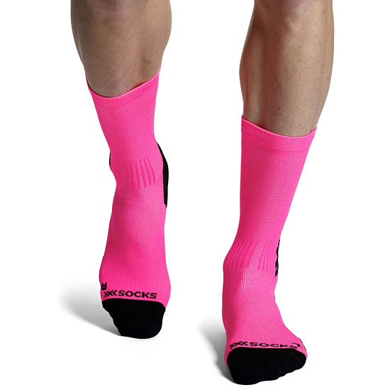 Носки X-Socks Run Discover Crew Fluo Pink/X Black - Фото 3 большая